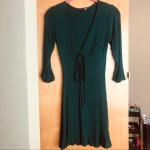 Dark green mini dress